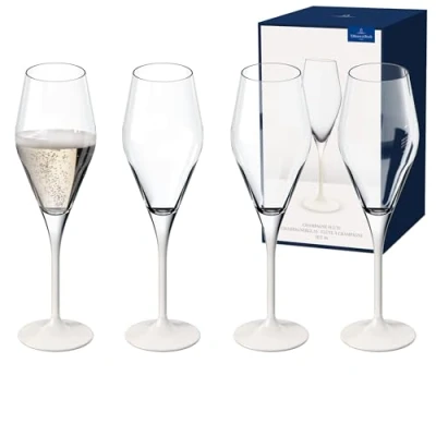 Afbeelding van Villeroy &amp; Boch Manufacture Rock Blanc Champagneglas Set Van 4 Transparant