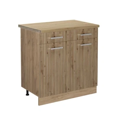 Afbeelding van Vicco Keukenonderkast R Line, Artisanaal eiken/Krachtige Eik goud, 80 cm , WB