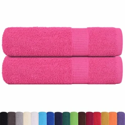 Afbeelding van vidaXL Handdoeken 2 st 50x100 cm 360 g/m² 100% katoen roze
