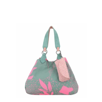 Afbeelding van Fritzi aus Preußen IZZY Medium Limited Leaves Schulter Handtas, Dames, Maat: One Size, Salbei/pink
