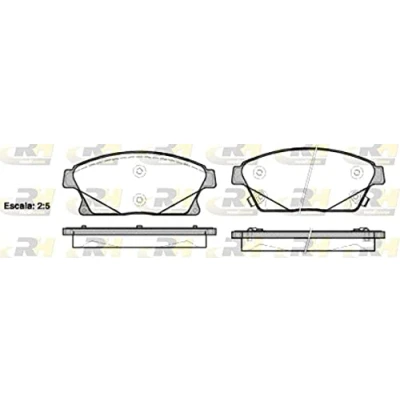 Afbeelding van ROADHOUSE 21431.02 Remblokkenset Vooras Met akoestische slijtagewaarschuwing kleeffolie toebehoren OPEL: Mokka / X, Astra J Hatchback