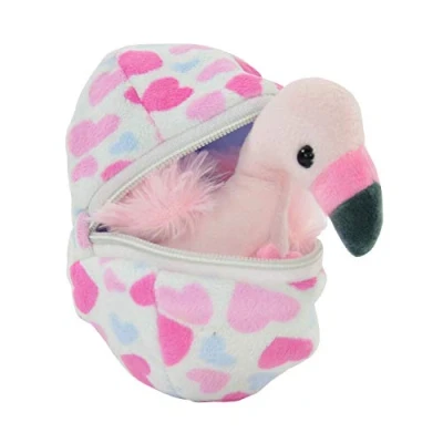 Afbeelding van Kögler Flamingo Felicitas, mini flamingo, ei, ca. 13 cm, pluche dier om te knuffelen en van houden, als klein cadeau voor kinderen, jongens meisjes, 10126263, meerkleurig