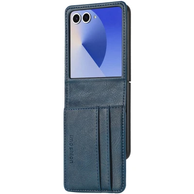 Afbeelding van imoshion Hoesje Geschikt voor Samsung Galaxy Z flip 7 Luxe Bookcase versie Donkerblauw