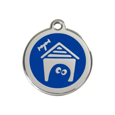 Afbeelding van Dog House Navy roestvrijstalen hondenpenning medium/gemiddeld dia. 3 cm RedDingo