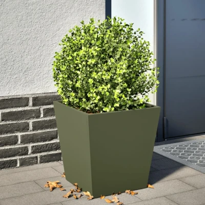 Afbeelding van vidaXL Plantenbak 40x40x40 cm staal olijfgroen
