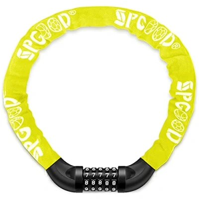 Afbeelding van SPGOOD Fietsslot (14 kleuren) met cijfers en hoog veiligheidsniveau, fietskettingslot, combinatie van slotcode, schakels gehard staal