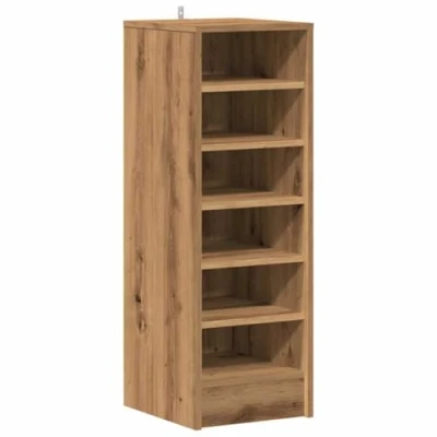 Afbeelding van Schoenenkast 32x35x92 cm bewerkt hout artisanaal eikenkleur