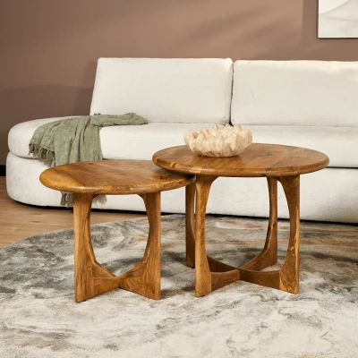 Afbeelding van Starfurn Salontafel Milou Naturel Ø70 Cm