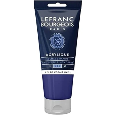 Image de Lefranc Bourgeois peinture acrylique bleu cobalt semi opaque satin fine 80 ml