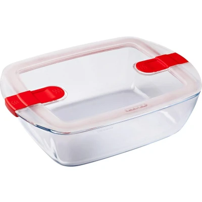 Afbeelding van Pyrex Cook &amp; Heat Voedelcontainer Rechthoek met Deksel 28 x 20cm