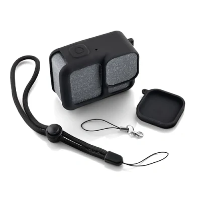 Afbeelding van MOJOGEAR Siliconen beschermhoes + lensdop voor GoPro Hero 13 Speciaal ontworpen de Volledige bescherming Zwart