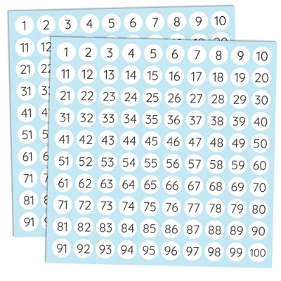 Afbeelding van Zelfklevende etiketten rond genummerd 1 tot 100 cm 25 vellen 2500