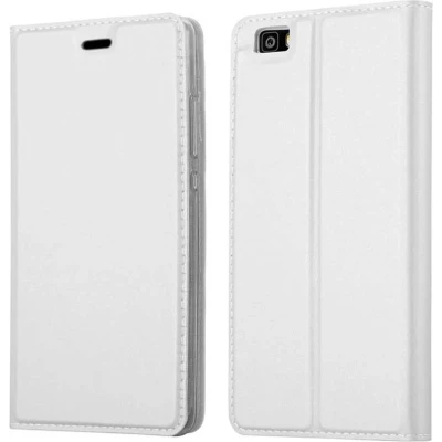 Afbeelding van Cadorabo Hoesje geschikt voor Huawei P8 LITE 2015 in CLASSY ZILVER Beschermhoes met magnetische sluiting, standfunctie en kaartvakje Book Case Cover Etui
