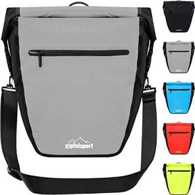 Afbeelding van Fietstas voor bagagedrager, bagagedragertas, fietstassen, zadeltassen met 21 liter volume, waterdicht, reflecterend, grijs