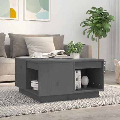 Afbeelding van Salontafel 60x61x32,5 cm massief grenenhout grijs