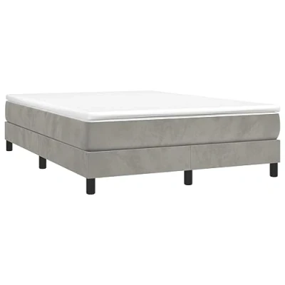 Afbeelding van Boxspringframe fluweel lichtgrijs 140x190 cm