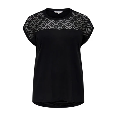 Afbeelding van ONLY Carmakoma Carflake LIFE Tshirt basic, Dames, Maat: S 42/44, Black