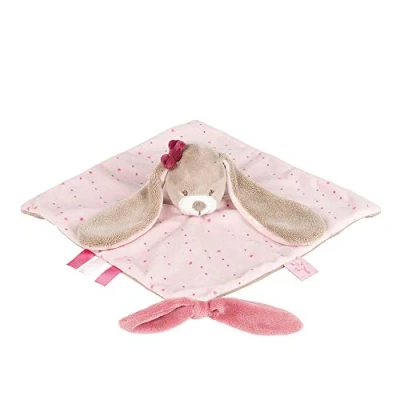 Afbeelding van Nattou Knuffeldier konijn Nina, jade en Lili, 27 x 20 5 cm, beige/roze