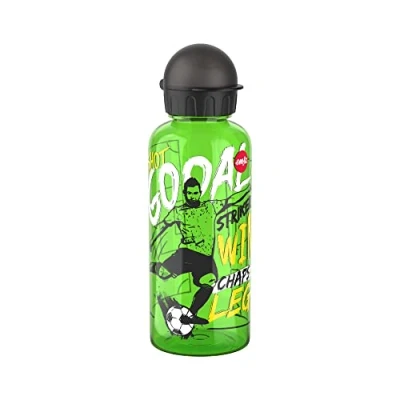 Afbeelding van Emsa N30605 Tritan drinkfles voor tieners, inhoud: 0,6 liter, 100% veilig, praktisch, hygiënisch, lekvrij en slimme sluiting, robuust, design: Goal Striker