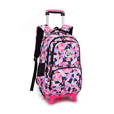 Afbeelding van CONPHERON rugzak met 6 wielen, jongens en meisjes, voor kinderen, rollende schooltas, basisschool, boek, bagage, studenten, waterdicht, reizen, studie, zwart