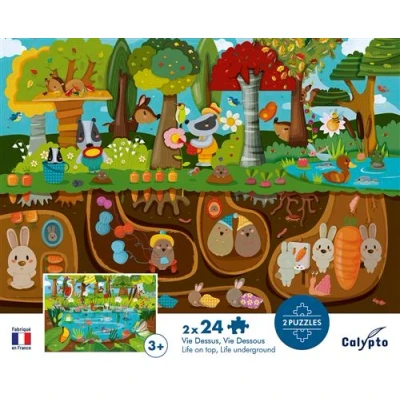 Image de Puzzles 2 x 24 pièces SentoSphère Vie Dessus, Dessous