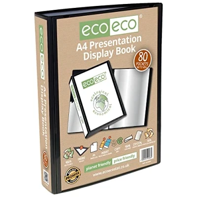 Afbeelding van eco A4 50% gerecycled, 80 zakken, kleur: zwart, presentatie van het boek, eco066