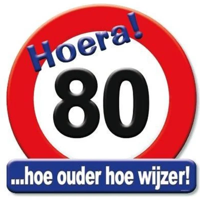 Afbeelding van Verkeers Deurbord 80 jaar GROOT ca. 50cm