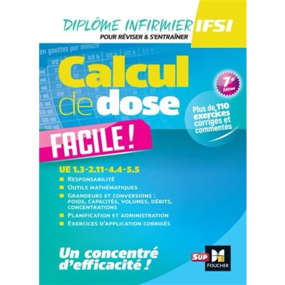 Image de Calcul de dose facile Infirmier en IFSI DEI 7e édition Révision