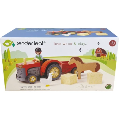 Afbeelding van Tender Leaf Houten tractor met accessoires