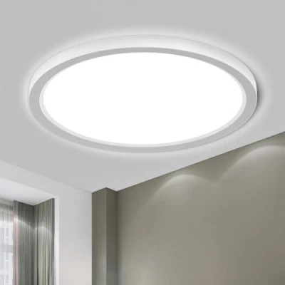 Afbeelding van LQWELL® Led plafondlamp, IP44, badkamerlamp, waterdicht, rond, plat, 18 W, 6000 K, 1600 lm, dun, voor woonkamer, badkamer, slaapkamer, keuken, kelder, kantoor, 220 x 24 mm
