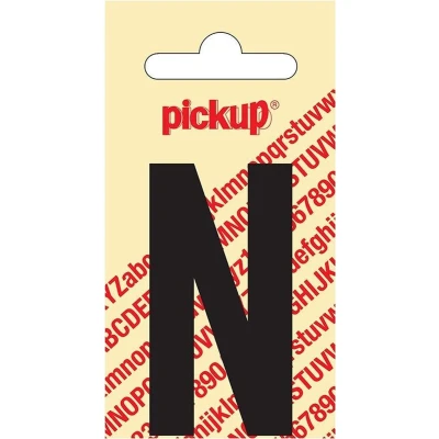 Afbeelding van Plakletter Nobel Sticker zwarte letter N amsterdam Pickup