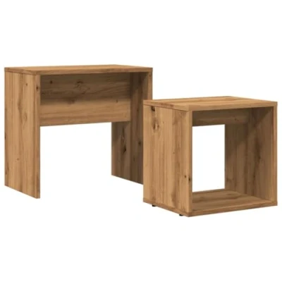 Image de vidaXL Tables basses gigognes 2 pcs chêne artisanal bois d&#039;ingénierie856051