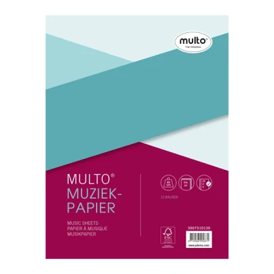 Image de Multo papier à musique A4 100 g/m² 50 feuilles (23 trous)