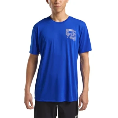 Afbeelding van Jack Wolfskin Vonnan Graphic Sport Tshirt, Heren, Maat: XXL, Explore vibrant blue