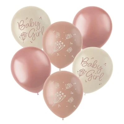 Afbeelding van Folat Ballonnen blooming baby girl 33 cm 6 stuks