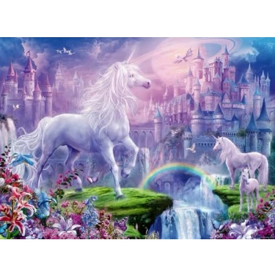 Image de Puzzle Ravensburger Licorne avec paillettes, 100 pièces