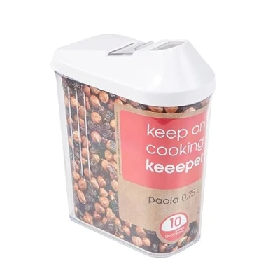 Afbeelding van Keeeper Transparante container voor losse producten / Strooibus 0,75L wit/transparant