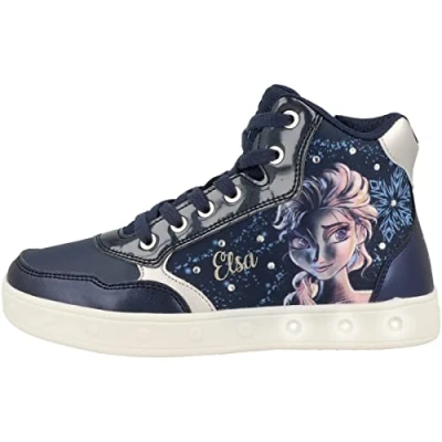 Afbeelding van Geox Disney Frozen ELSA Skylin GIRL Sneakers hoog voor kinderen, Maat: 24, Navy/platinum Imitatieleer/ textiel