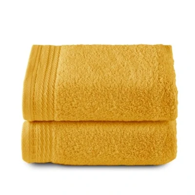 Afbeelding van RIZO Top Towel Set van 2 badhanddoeken, 100% gekamd katoen, 600 g/m², 100 x 50 cm, goudkleurig
