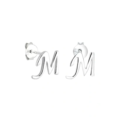 Afbeelding van Elli Buchstaben M Anfangsbuchstabe Oorbellen, Dames, Maat: One Size, Silber