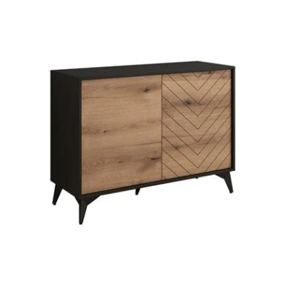 Afbeelding van Meubella Dressoir Dolores Eiken Zwart 104 cm