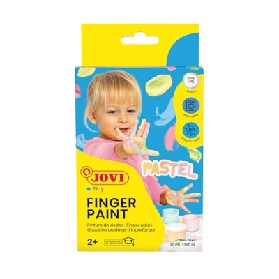 Afbeelding van Jovi Gouache met vingers, 6 potten van 35 ml, pastelkleuren