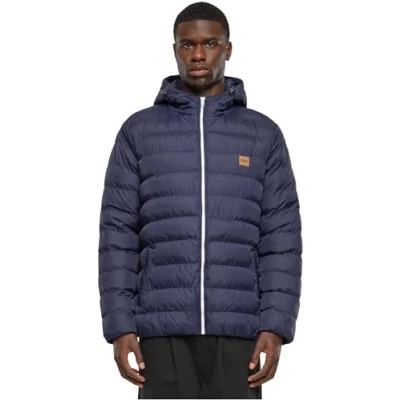 Image de Urban Classics Basic Bubble Jacket Homme, Navy/White/Navy, 4XL