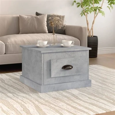 Afbeelding van Salontafel 50x50x35 cm bewerkt hout betongrijs