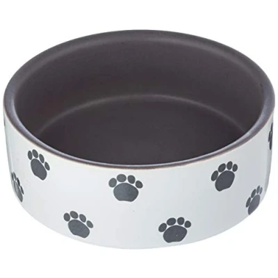 Afbeelding van Nobby eetbak pata met pootjes opdruk creme / grijs 12 x 4 cm 1 ST