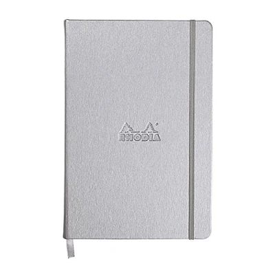 Afbeelding van Rhodia 118607C Web Notebook (ivoor, 90 g, DIN A5, 140 x 210 mm, gelinieerd, 96 vellen), 1 stuk, zilverkleurig