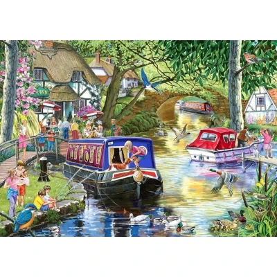 Afbeelding van House of Puzzles Summer on the River 1000 Piece Jigsaw Puzzle
