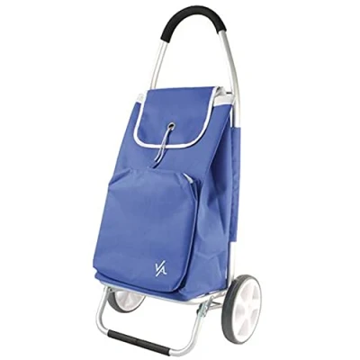 Afbeelding van AMIG Boodschappentrolley 50 liter aluminium frame blauw 45 x 34 95 cm