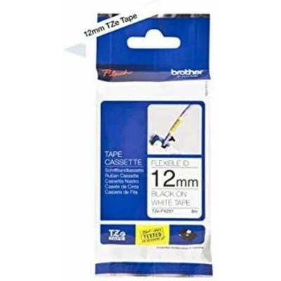 Afbeelding van Brother TZe FX231 Tape Zwart op wit (12 mm)