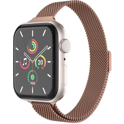 Afbeelding van imoshion Slim Milanees bandje geschikt voor Apple Watch Series 1 t/m 9 / SE (38 40 41 mm) 10 (42 Vintage gold